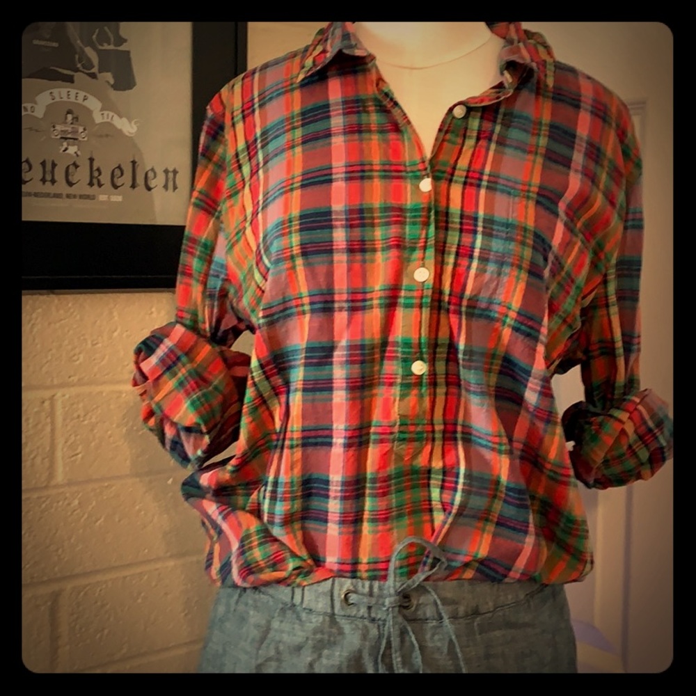 Jcrew plaid popover